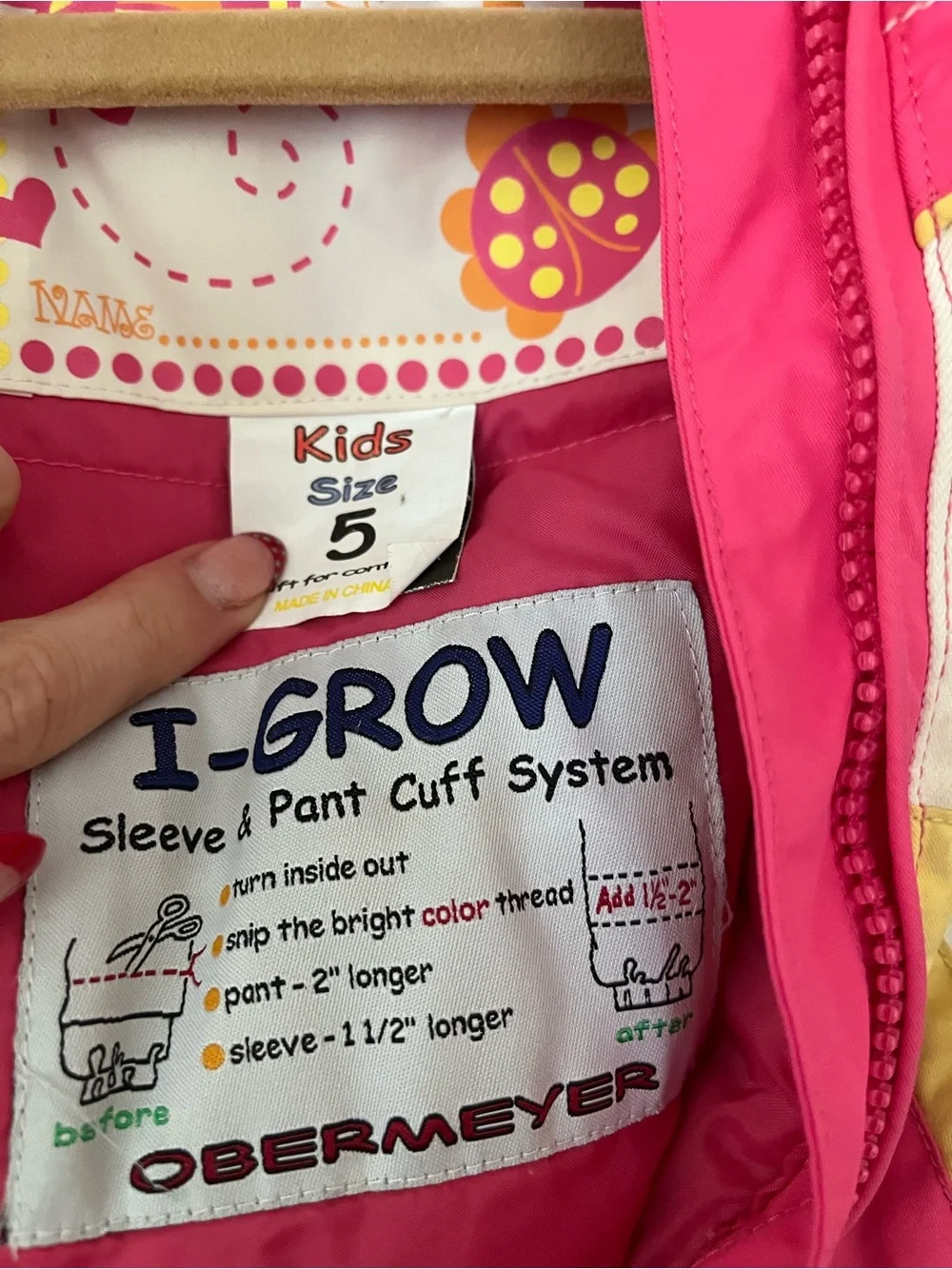 Obermeyer Pink and Yellow Girls' Ski Jacket